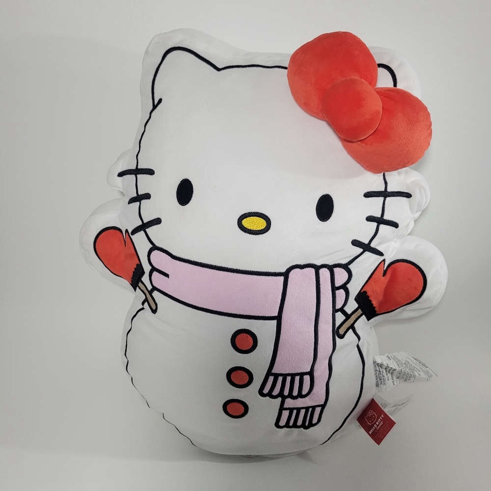 2 New Large Hello Kitty Festive Snowman Pillows - Picture 2 of 13